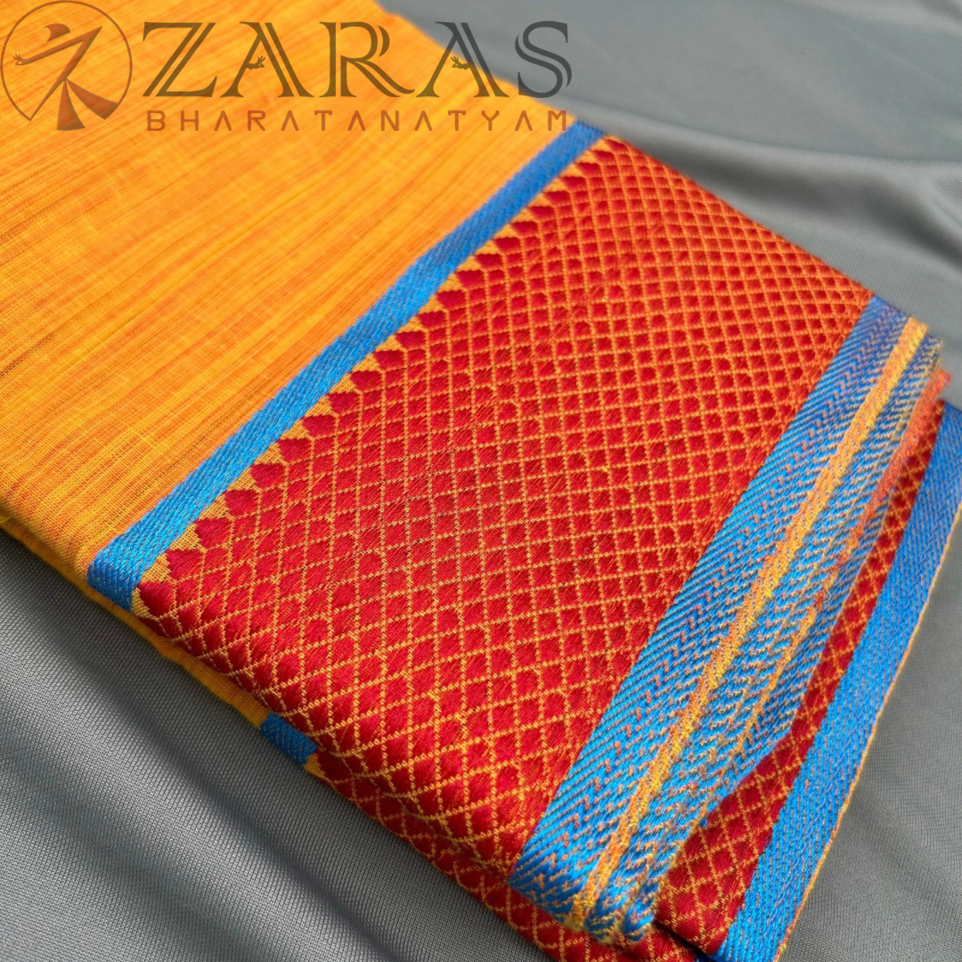 Bharatanatyam Dance Practice Saree - M Yellow R Gopuram Border image 1