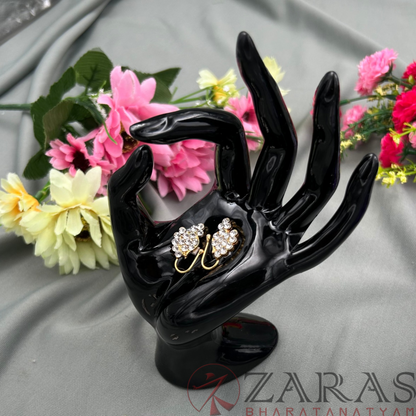 Bharatanatyam Dance Jewellery - Manga Nathu Bullaku White Stone (Right & Left) image 0