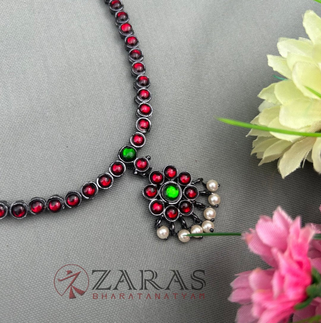 Bharatanatyam Dance Jewellery Black - Necklace 1 L Attigai RG Kemp Beads image 0