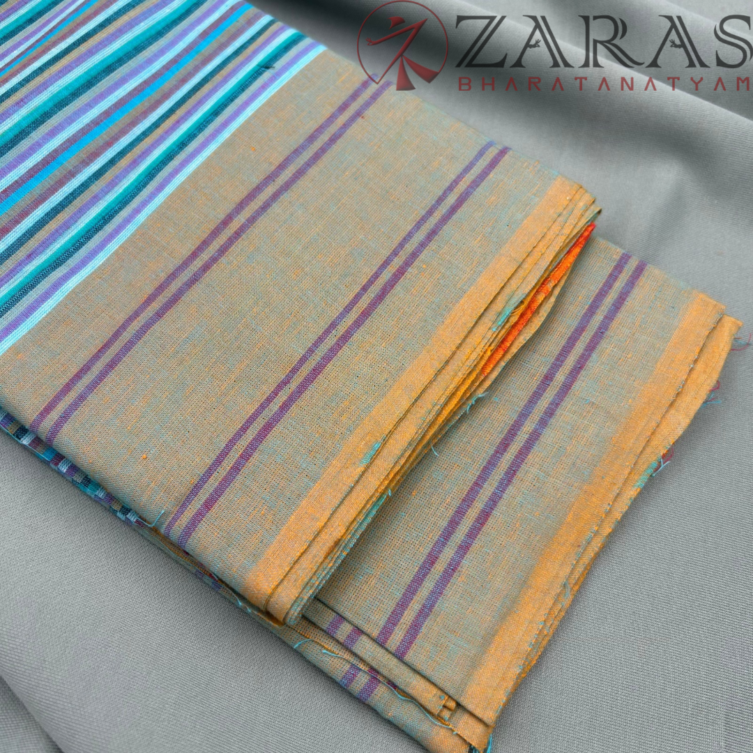 Bharatanatyam Dance Practice Saree - L Blue Mix Plain Border image 1