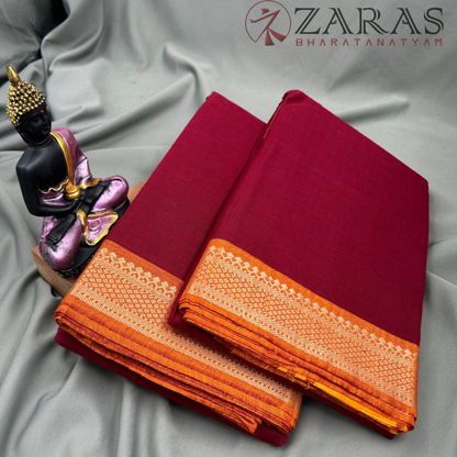 Bharatanatyam Dance Practice Saree - Maroon Gold S Gopuram Diamond image 2