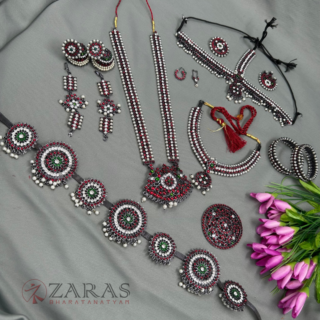 Bharatanatyam Dance Black Jewellery - Sow Full Set Kemp RGS image 1