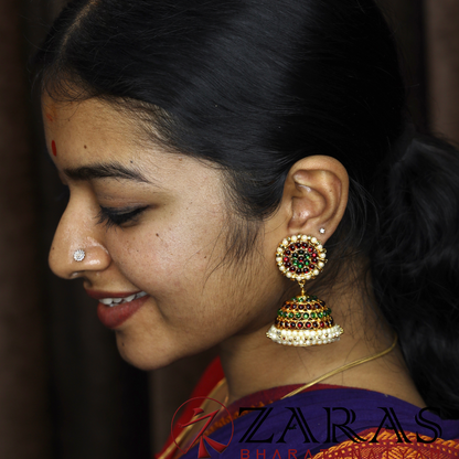 Bharatanatyam Dance Jewellery - Jimiki with Kammal Kemp 4 L RG image 1