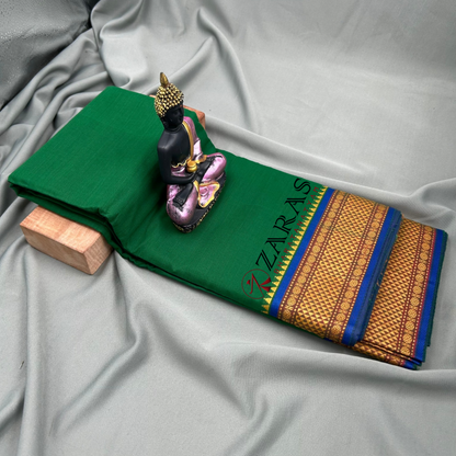 Bharatanatyam Dance Practice Saree - Green Mus Diamond Double Coin image 1