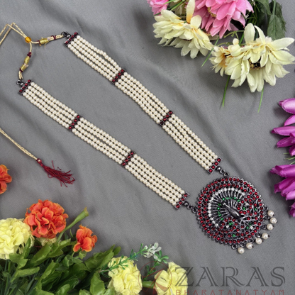 Bharatanatyam Dance Jewellery Black - 4 L Peacock RG Kemp CS Beads image 0
