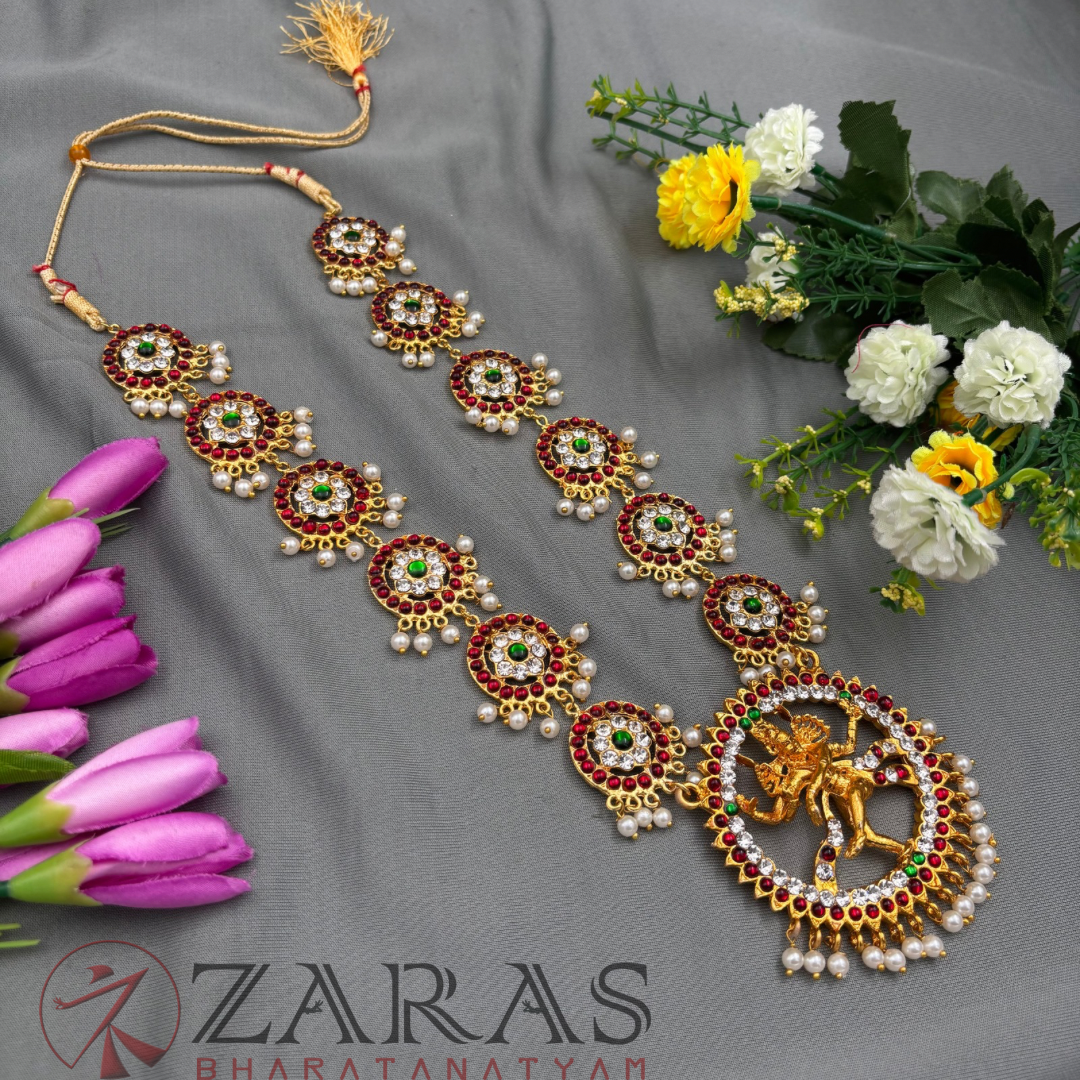 Bharatanatyam Dance Jewellery - Haaram Nadaraj & Round Pearls RG Kemp CS image 2