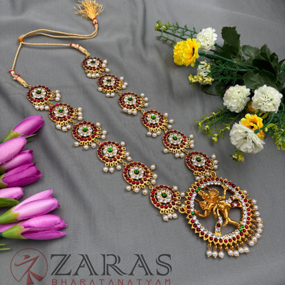 Bharatanatyam Dance Jewellery - Haaram Nadaraj & Round Pearls RG Kemp CS image 2