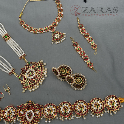 Bharatanatyam Dance Jewellery - Flower Full Set RG Kemp FL image 1