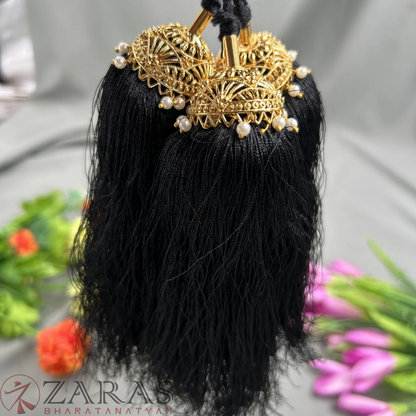 Bharatanatyam Dance Jewellery - Kemp Kunjalam 3 Line Hair Type image 1