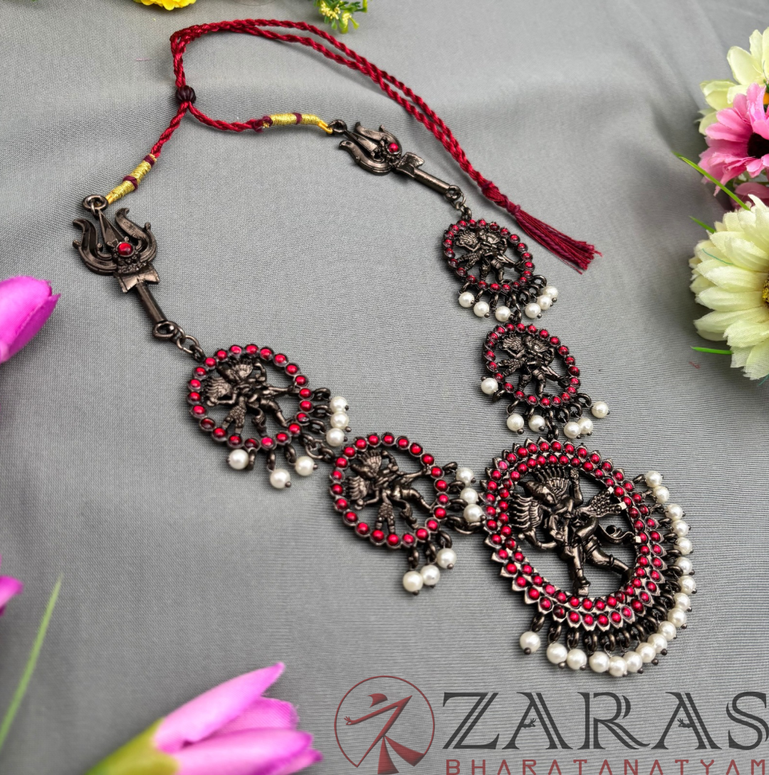 Bharatanatyam Dance Jewellery Black - Necklace Nadaraj & Sulam CS RG Kemp Beads image 1