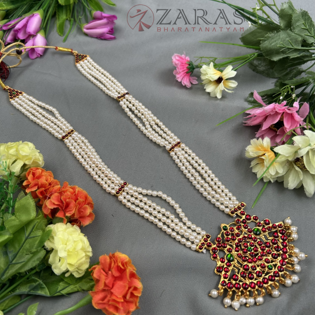 Bharatanatyam Dance Jewellery - Haaram Patak Design RG Kemp 4L image 1