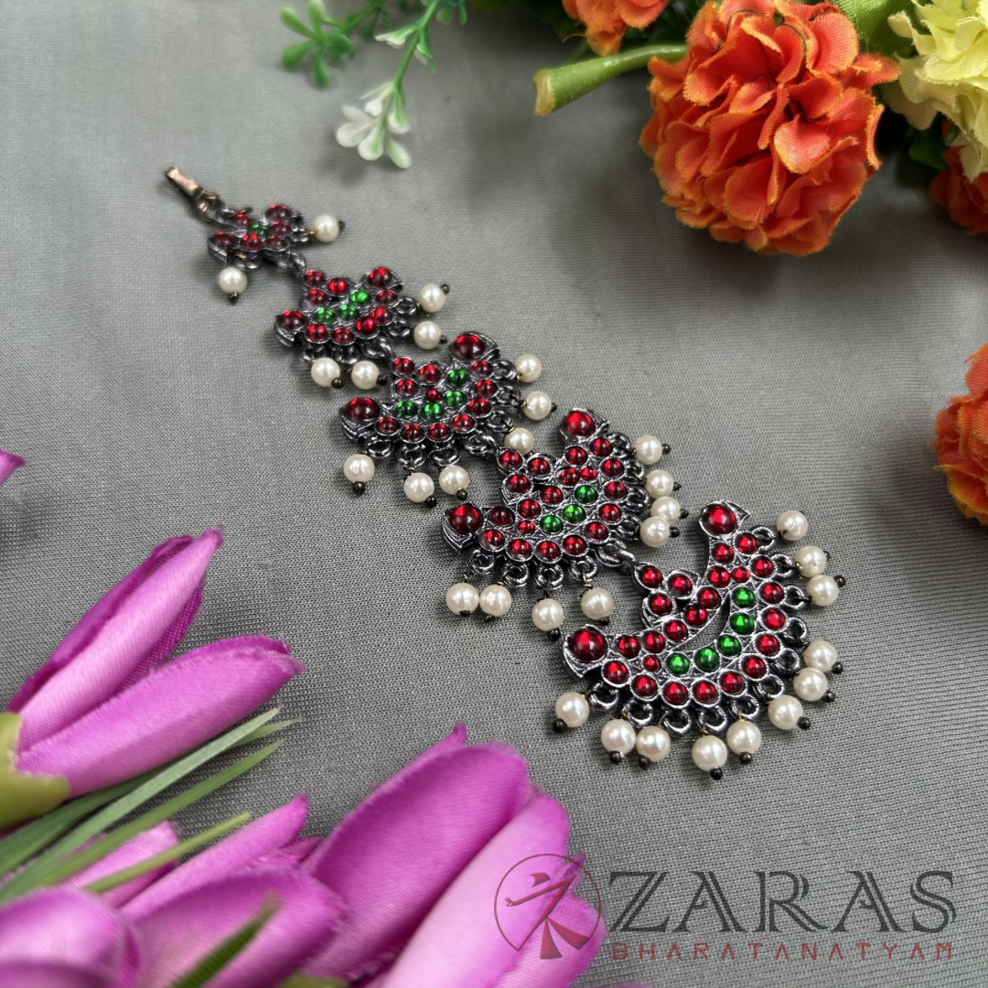 Bharatanatyam Dance Jewellery Black - Flower Step Netti Chutti RG Kemp CS image 1