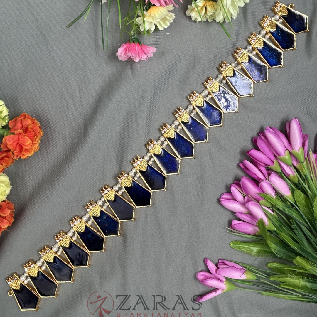 Bharatanatyam Dance Jewellery - Enamel Hip Belt Red Kemp (Ottiyanam) image 0