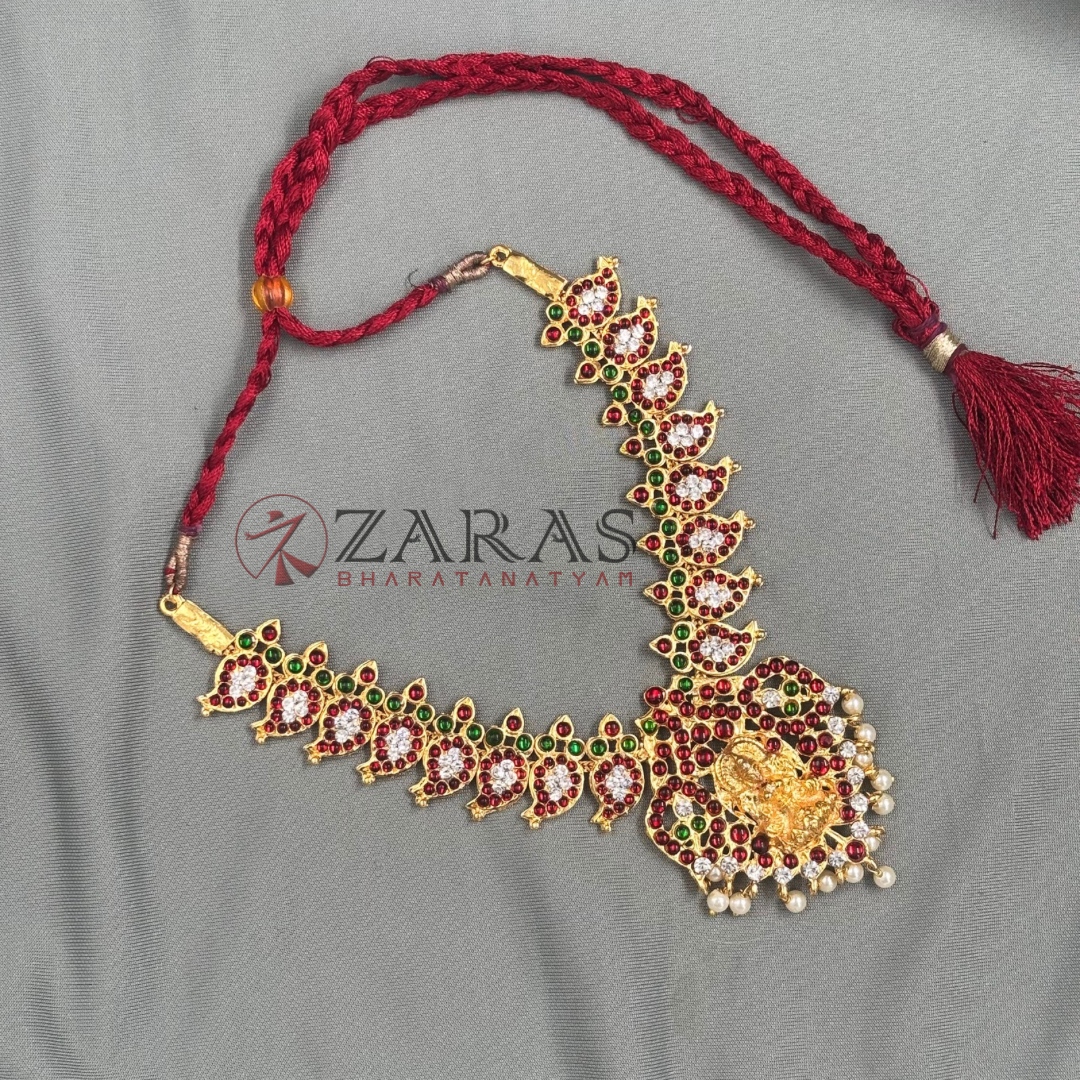 Bharatanatyam Dance Jewellery - Necklace Manga with Lakshmi CS RG Kemp Design image 2