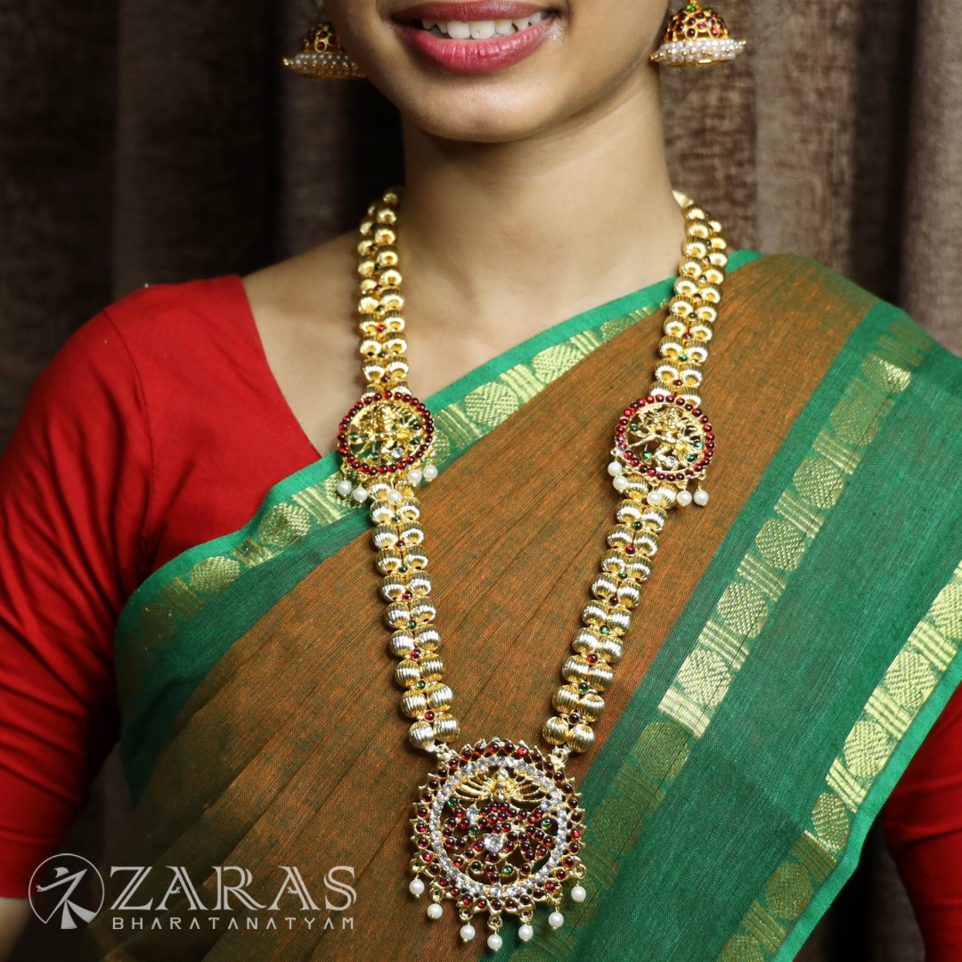 Bharatanatyam Dance Jewellery -  Nadaraj with Gold Balls RG Kemp Balls Haaram image 0