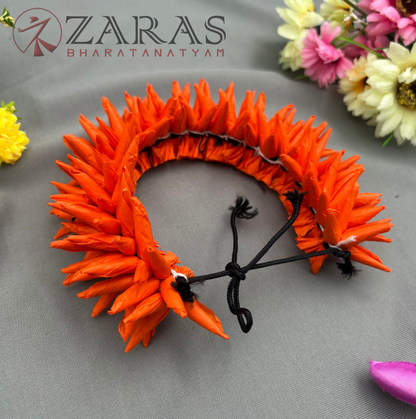 Bharatanatyam Dance Paper Flower - Full Orange Individual Sharp Paper (5 Line) image 3