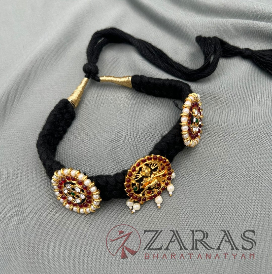 Bharatanatyam Dance Jewellery - Necklace Nadaraj RG Kemp Black Thread Choker Type image 1