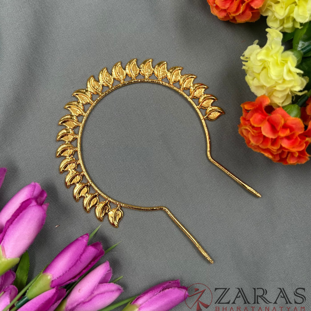Bharatanatyam Dance Jewellery - S Leaf Gold Head Arch image 0