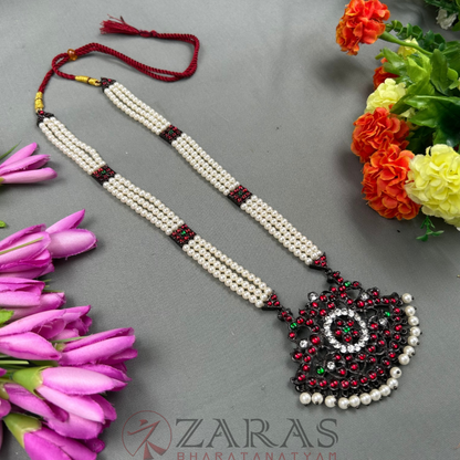 Bharatanatyam Dance Jewellery Black - 3 Line Box Padak RG Kemp CS Beads Haaram image 2