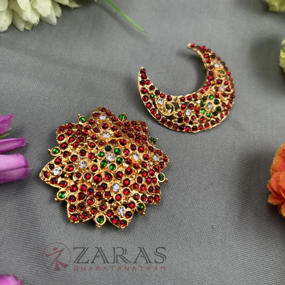 Bharatanatyam Dance Jewellery - Sun & Moon Flower RG Kemp image 1