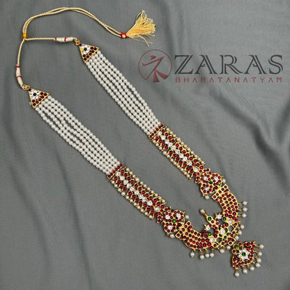 Bharatanatyam Dance Jewellery Haaram - 4 L Beads with Mee RG Kemp Padakam image 0