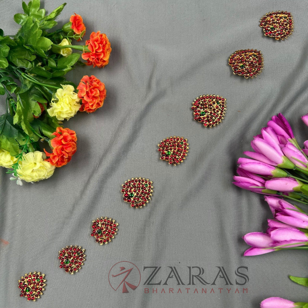 Bharatanatyam Dance Jewellery - Jada Billa Thilagam Design RG Kemp (Set of 9 Pcs) image 0