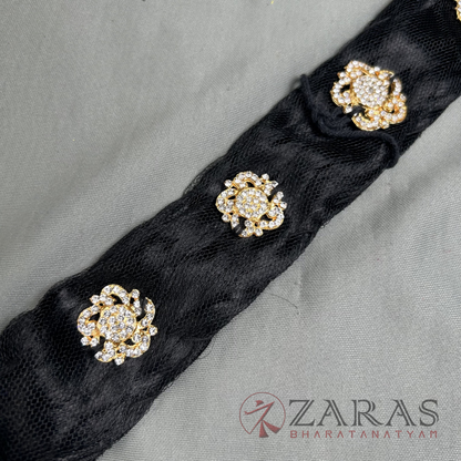 Bharatanatyam Dance Jewellery - Stone Jada Set Round with Hair Kunjalam image 1