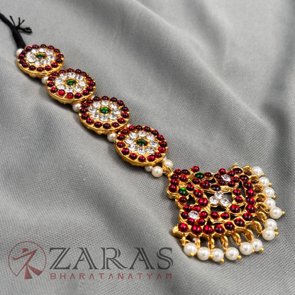 Bharatanatyam Dance Jewellery -  4 Round RG Kemp Netti Chutti Pata image 3