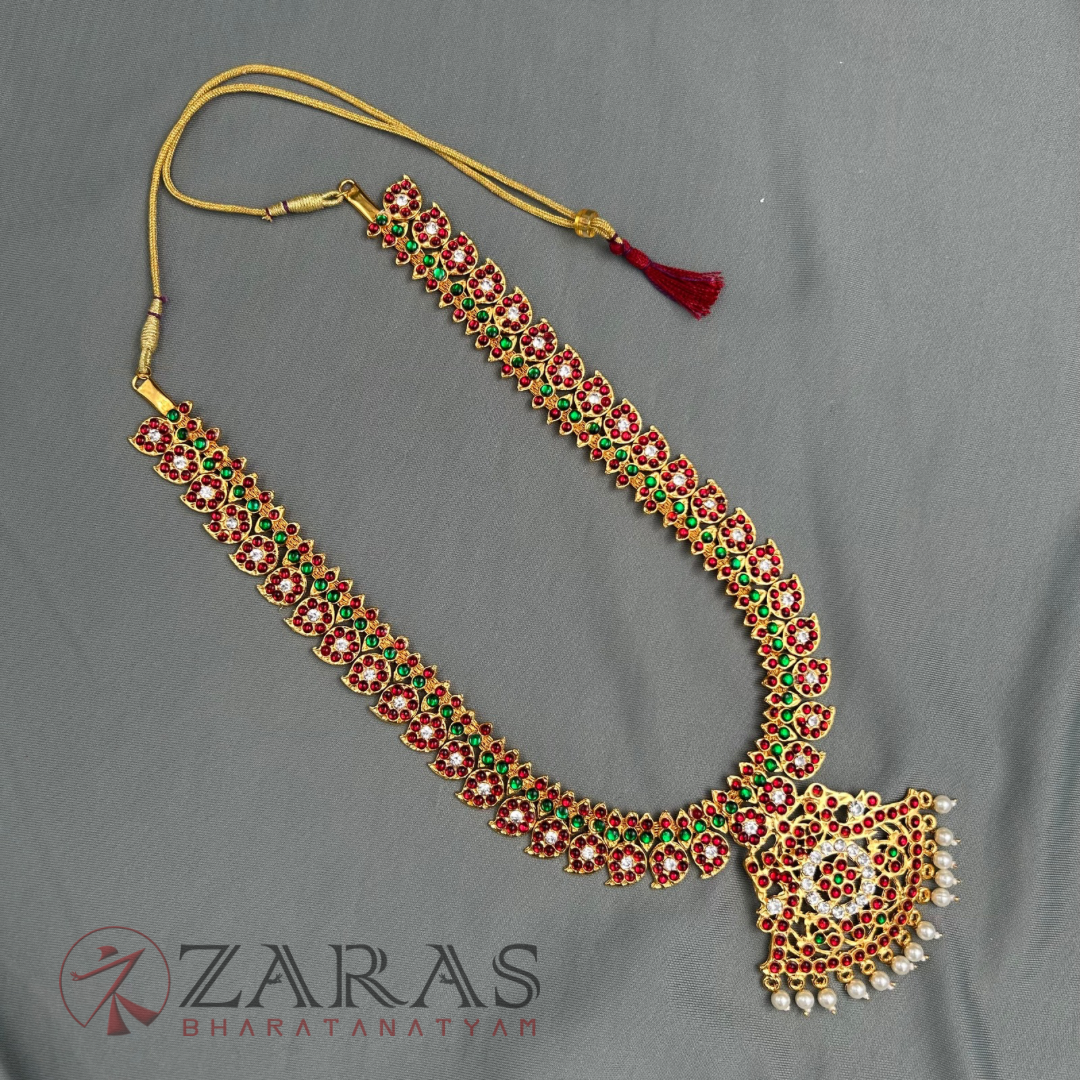 Bharatanatyam Dance Jewellery - B Manga CS RG Kemp Haaram / Long Chain image 2