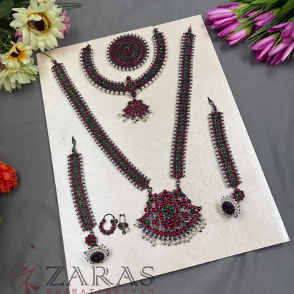 Bharatanatyam Dance Jewellery Black - Sow Full Set Kemp Balls RGSl image 2