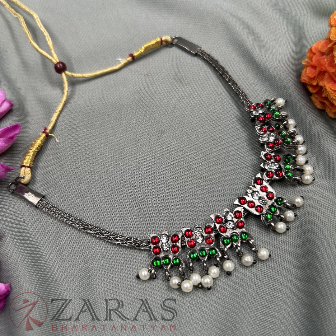 Bharatanatyam Dance Jewellery Black - Necklace Lotus RG Kemp image 1