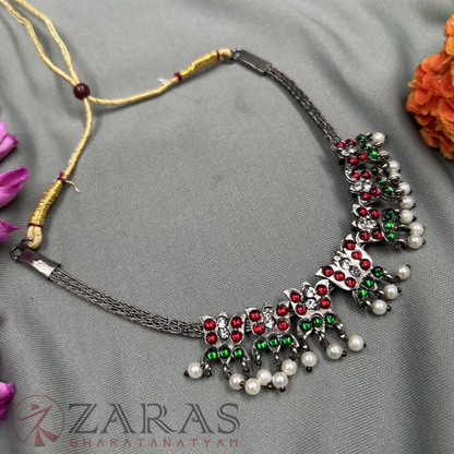 Bharatanatyam Dance Jewellery Black - Necklace Lotus RG Kemp image 1