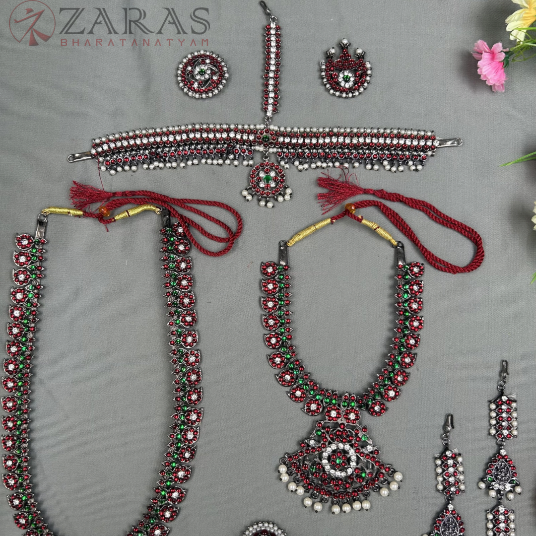 Bharatanatyam Dance Black Jewellery - Manga Full Set Kemp RGS (3mm) image 1