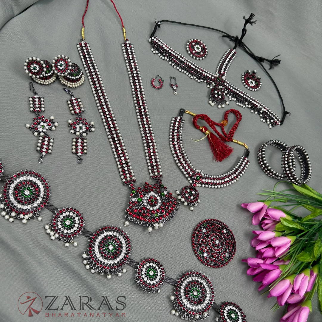 Bharatanatyam Dance Black Jewellery - Sow Full Set Kemp RGS image 2