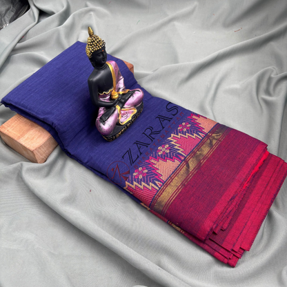 Bharatanatyam Dance Practice Saree - Dark Blue RD Gopuram Border image 2