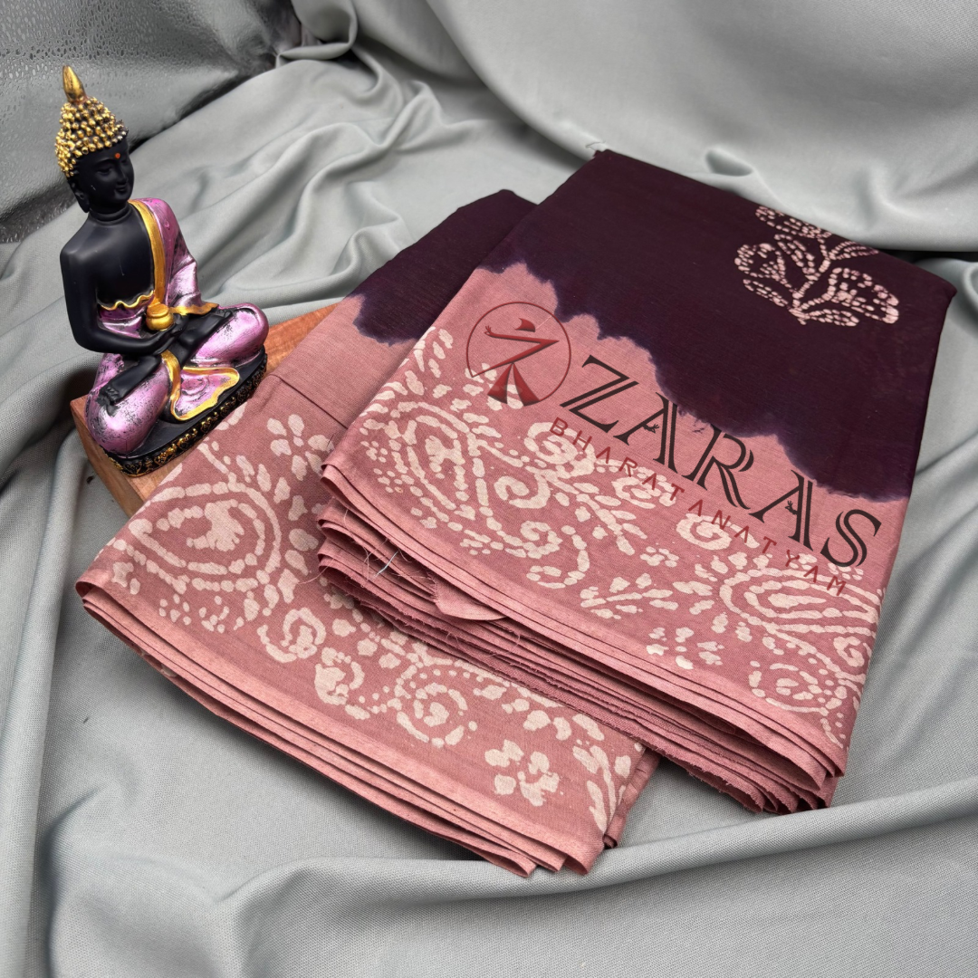 Bharatanatyam Dance Practice Saree - Black with D Beage Bandini Saree image 2