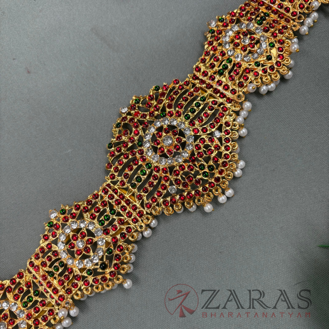 Bharatanatyam Dance Jewellery - Peacock Hip Belt RG Kemp CS (Ottiyanam) image 2