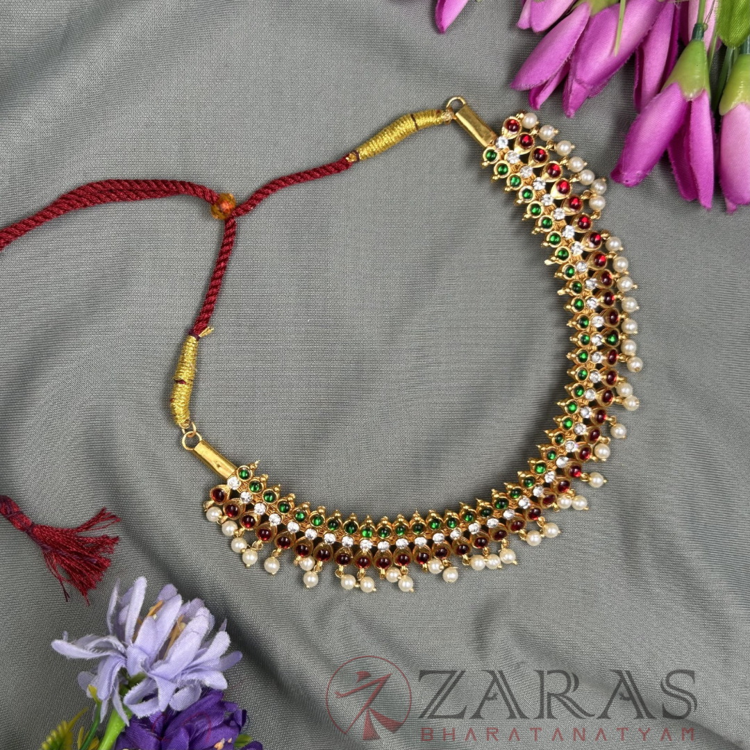 Bharatanatyam Dance Jewellery - Flower Necklace RG Kemp image 2