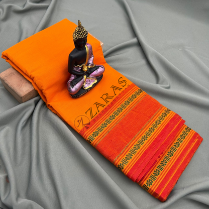 Bharatanatyam Dance Practice Saree - M Yellow with Red Coin Border image 0