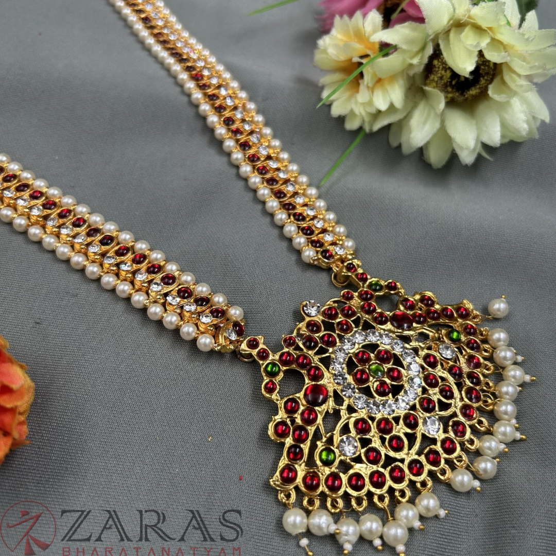 Bharatanatyam Dance Jewellery - Haaram Manga Pearls RG Kemp image 2