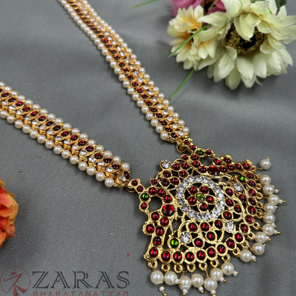 Bharatanatyam Dance Jewellery - Haaram Manga Pearls RG Kemp image 2