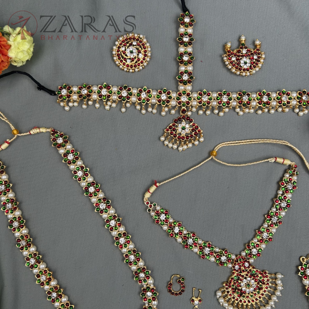 Bharatanatyam Dance Jewellery - Flower Full Set RG Kemp image 1