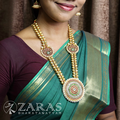 Bharatanatyam Dance Jewellery - Gold Balls 2L Round Kemp Haaram image 0
