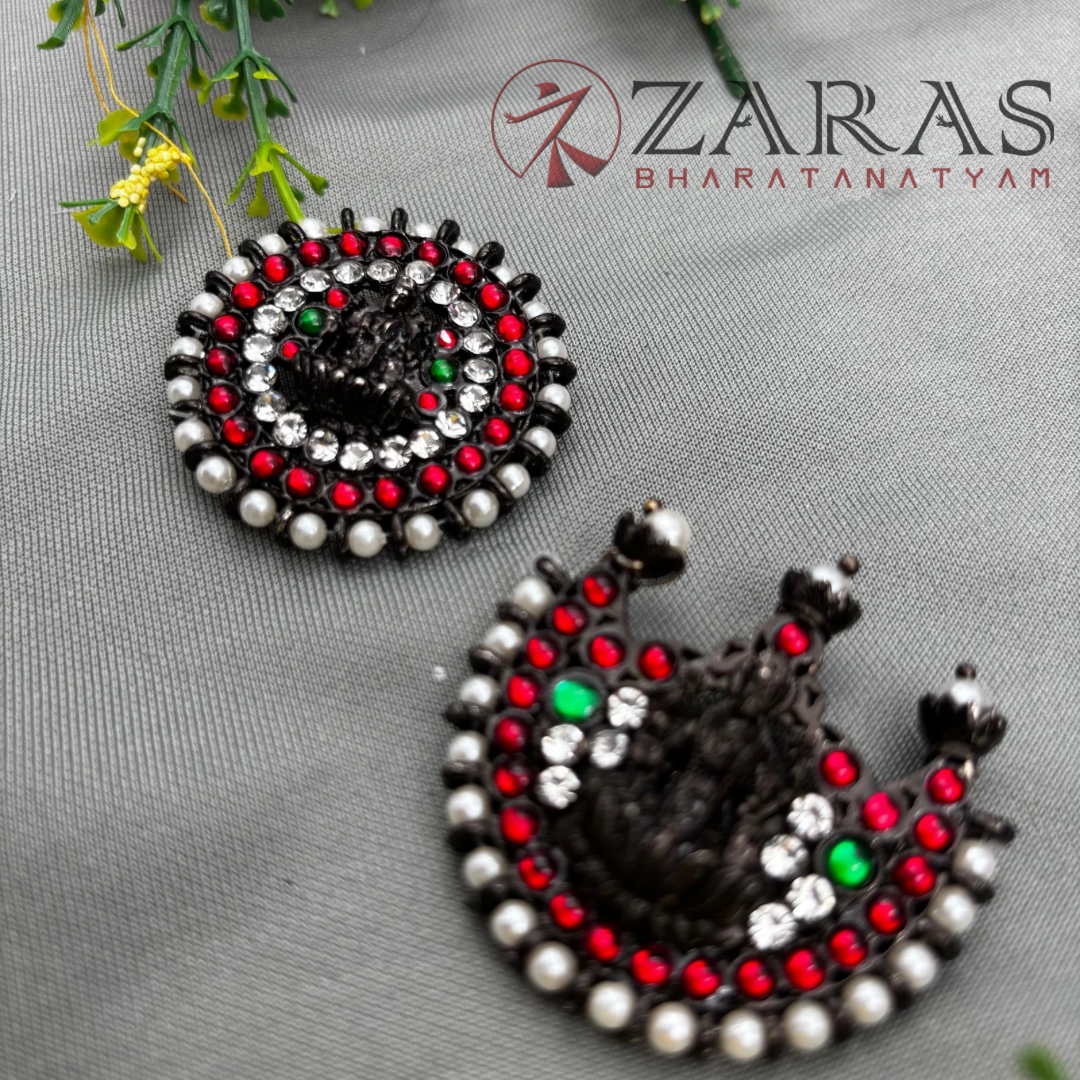 Bharatanatyam Dance Jewellery Black - Sun & Moon Lakshmi RG Kemp B image 0