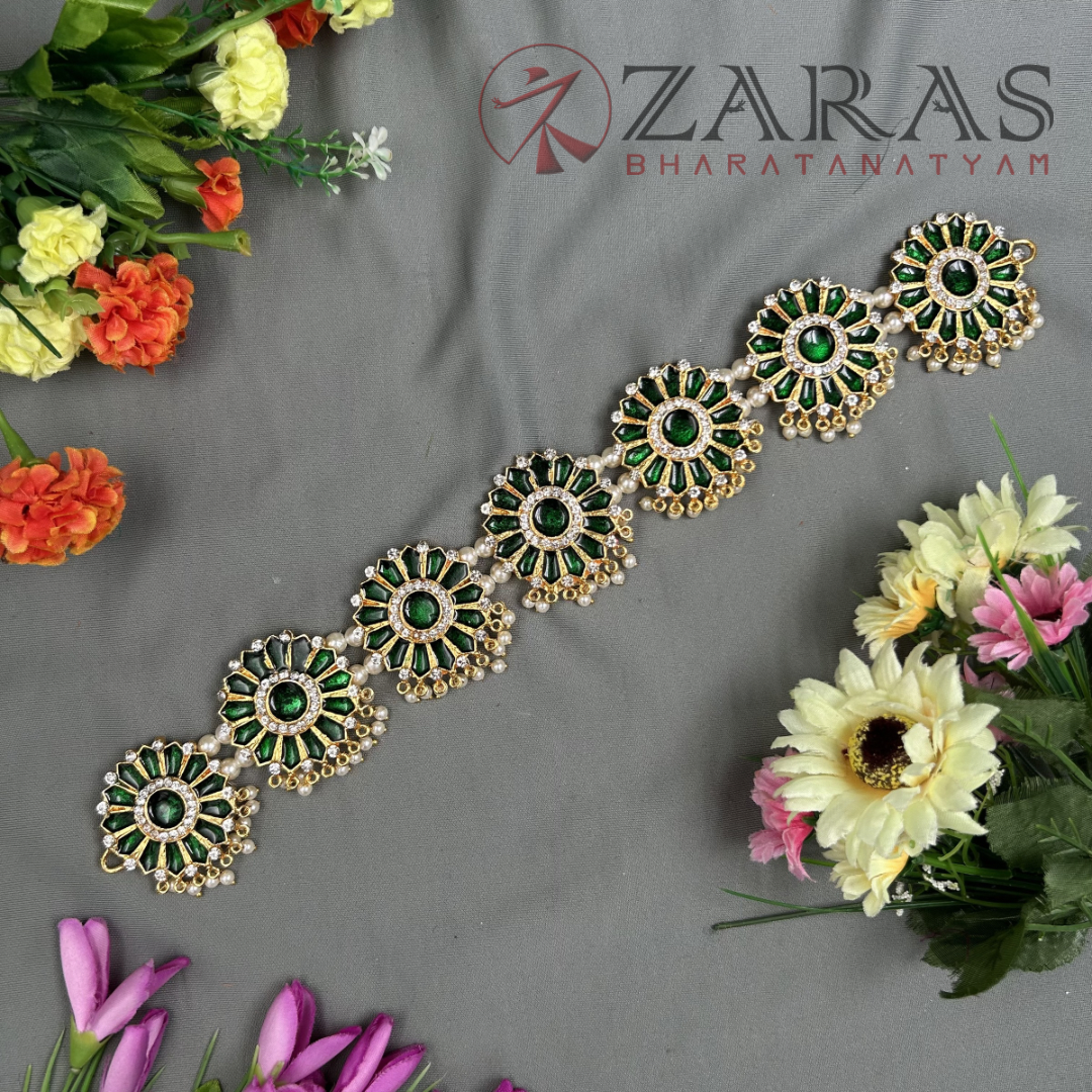 Bharatanatyam Dance Jewellery - Flower Hip Belt WS (Ottiyanam) image 0
