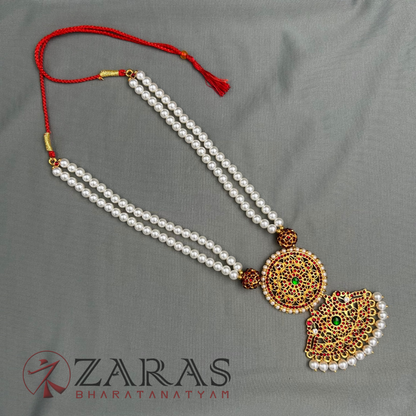 Bharatanatyam Dance Jewellery - Haaram Beads Mala 2L Ro Pendentive image 2