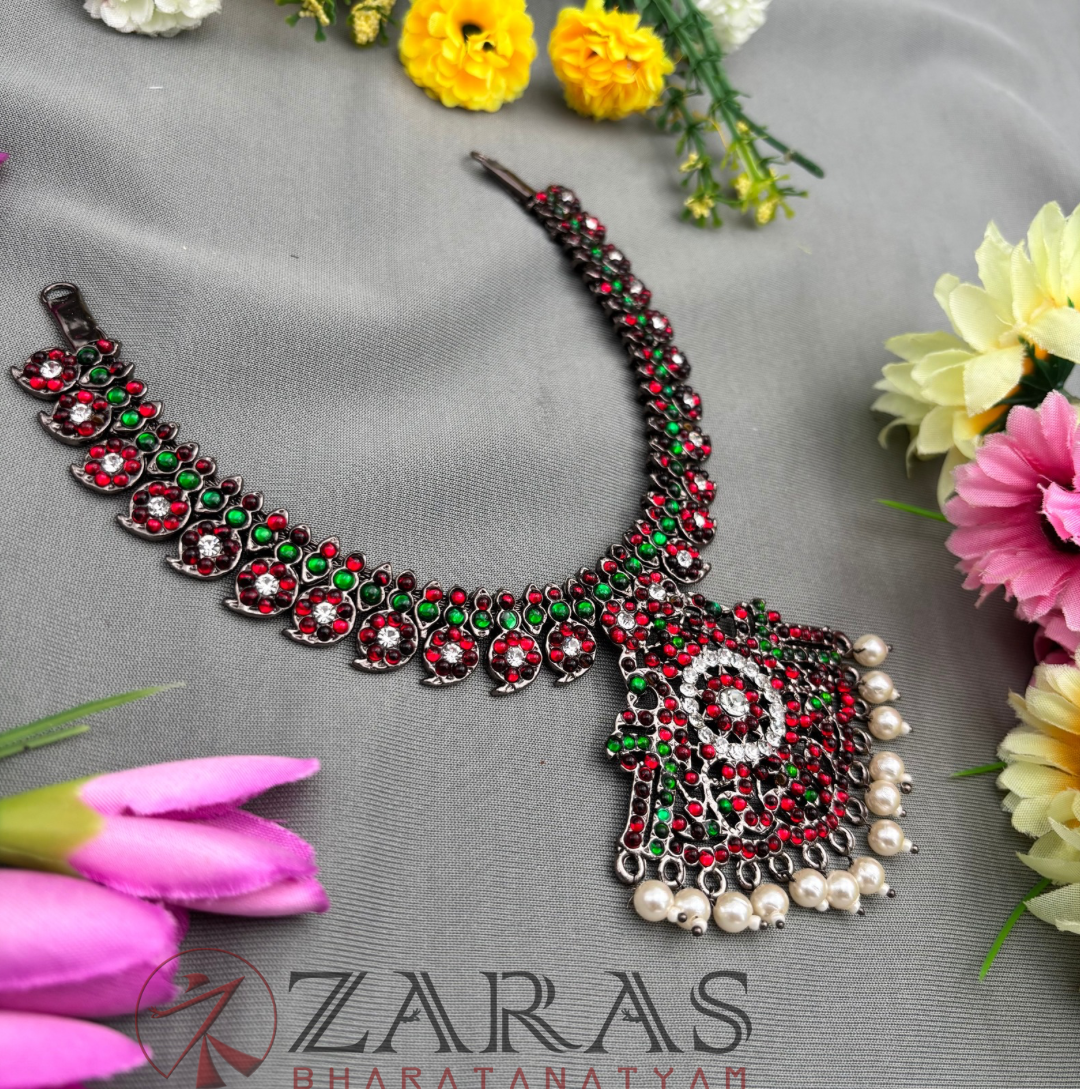 Bharatanatyam Dance Jewellery Black - Necklace Manga CS RG Kemp Beads image 2