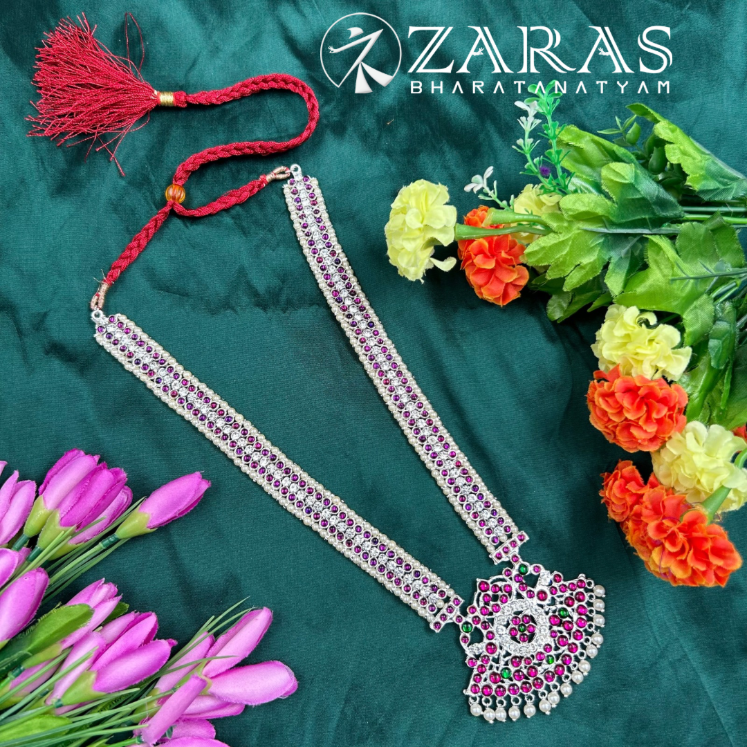 Bharatanatyam Dance Silver Jewellery - Haaram Sow & Padak PG Kemp CS image 1