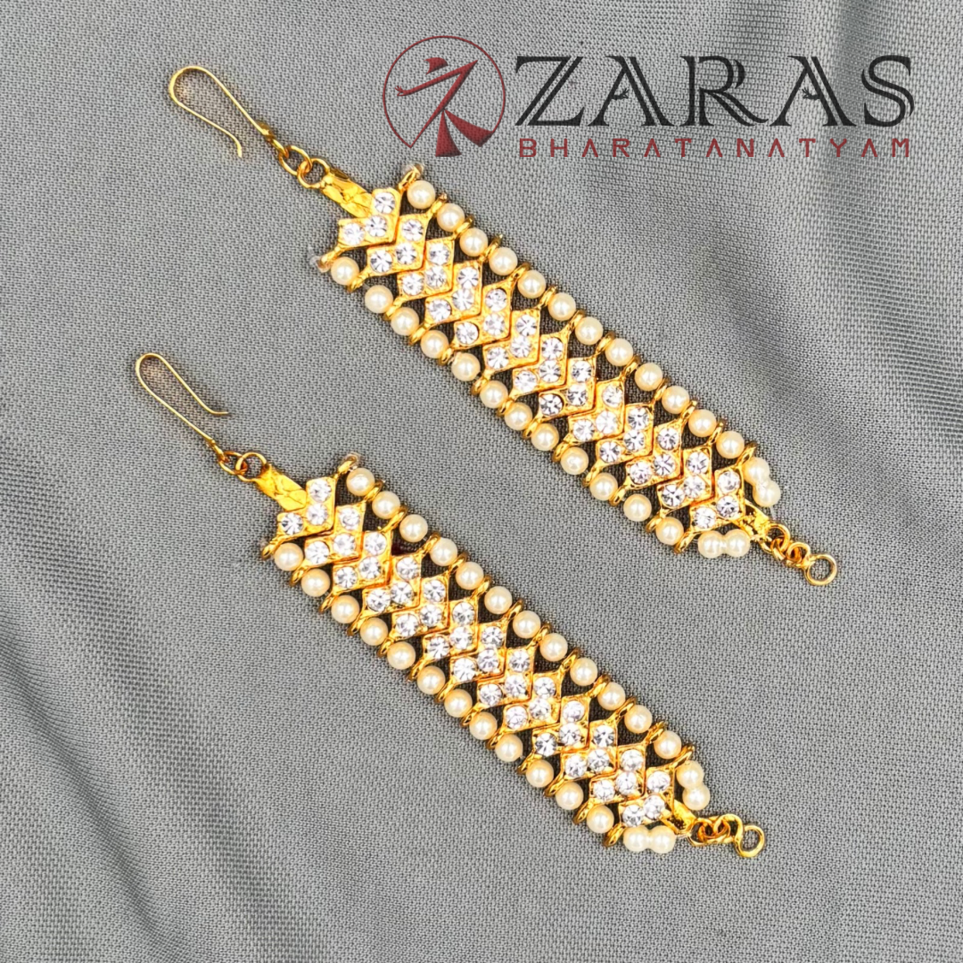 Bharatanatyam Dance Jewellery - V Maatal Full White Stone Sara image 2