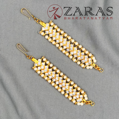 Bharatanatyam Dance Jewellery - V Maatal Full White Stone Sara image 2